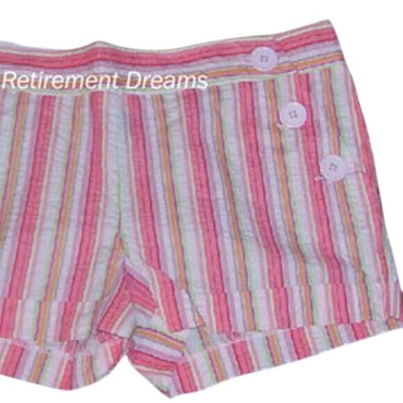 Star City Size 13 Shorts Juniors Striped Seersucker Button Front Multicolor NEW - Picture 1 of 4